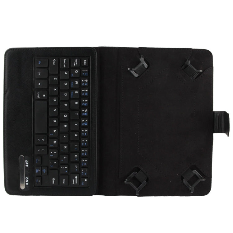 Universal Bluetooth 3.0 ABS Keyboard + Detachable Leather Tablet Case with Holder for iPad mini 1 / 2 / 3, 7-8 inch Tablet PC(Black)