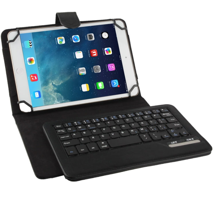 Universal Bluetooth 3.0 ABS Keyboard + Detachable Leather Tablet Case with Holder for iPad mini 1 / 2 / 3, 7-8 inch Tablet PC(Black)