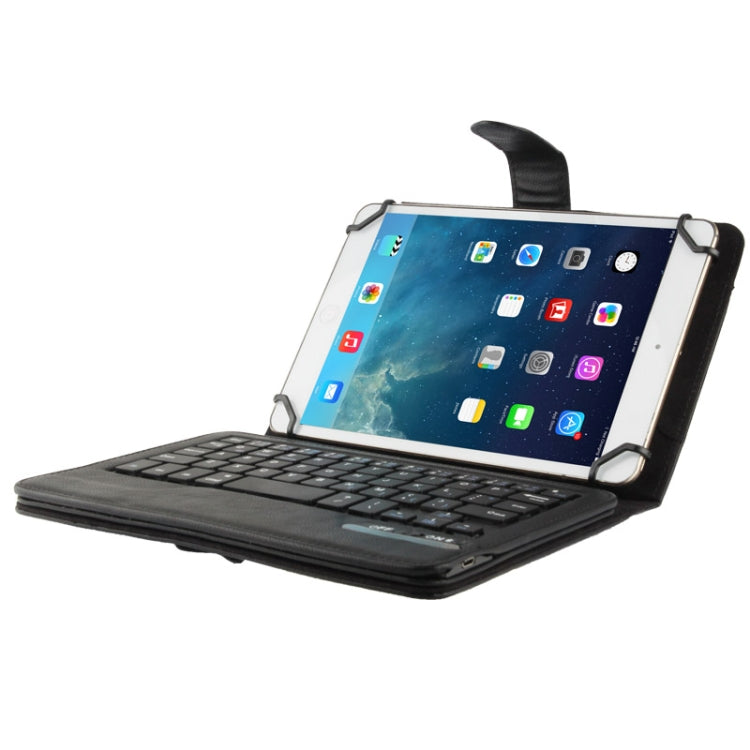 Universal Bluetooth 3.0 ABS Keyboard + Detachable Leather Tablet Case with Holder for iPad mini 1 / 2 / 3, 7-8 inch Tablet PC(Black)