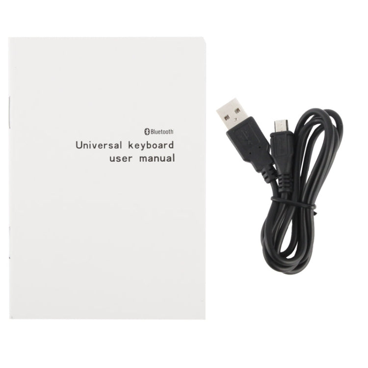 Universal Bluetooth 3.0 ABS Keyboard + Detachable Leather Tablet Case with Holder for iPad mini 1 / 2 / 3, 7-8 inch Tablet PC(Black)