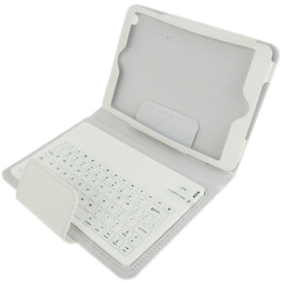 Litchi Texture 2 in 1 Bluetooth 3.0 Keyboard + Leather Tablet Case with Holder for iPad mini 1 / 2 / 3 (White)