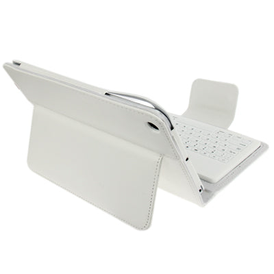 Litchi Texture 2 in 1 Bluetooth 3.0 Keyboard + Leather Tablet Case with Holder for iPad mini 1 / 2 / 3 (White)