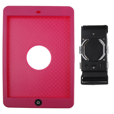 360Â° Free Spinning Hand Strap & Stand Non-slip Protective Shell for iPad mini / mini 2 Retina(Magenta)