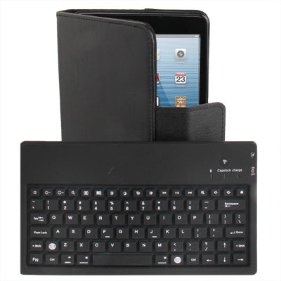 Bluetooth V3.0 Silicone Button Plastic Hard Keyboard + PU Leather Tablet Case with Holder for iPad mini 1 / 2 / 3