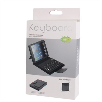 Bluetooth V3.0 Silicone Button Plastic Hard Keyboard + PU Leather Tablet Case with Holder for iPad mini 1 / 2 / 3