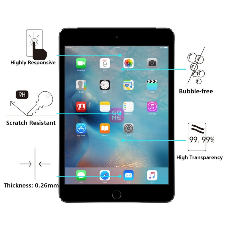 0.3mm 9H+ Surface Hardness 2.5D Explosion-proof Tempered Glass Film for iPad mini / mini 2 Retina / mini 3