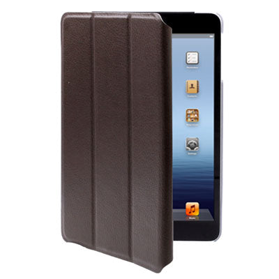 3-fold Litchi Texture Smart Cover with Holder for iPad mini 1 / 2 / 3 (Brown)