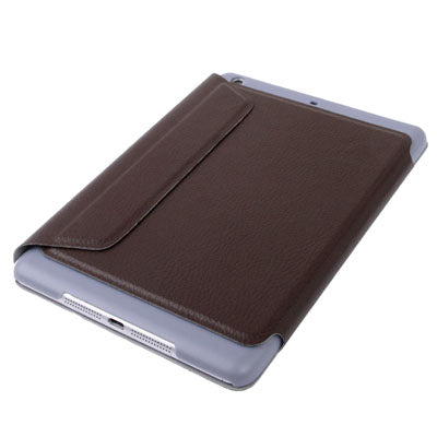 3-fold Litchi Texture Smart Cover with Holder for iPad mini 1 / 2 / 3 (Brown)