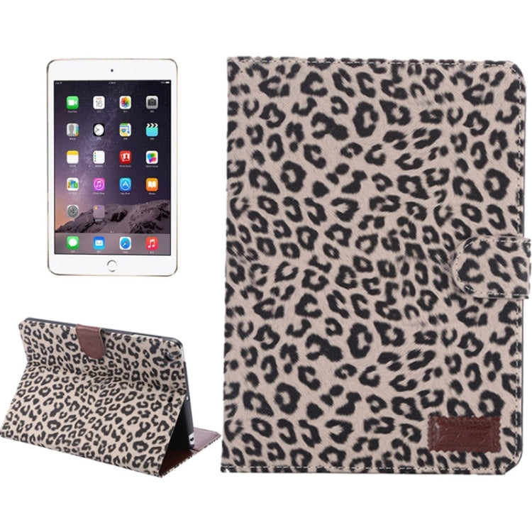 Leopard Texture Leather Case with Card Slots & Holder & Wallet & Sleep Function for iPad mini 3 / mini 2 Retina(Brown)