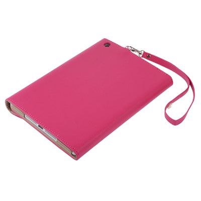 Litchi Texture Leather Case with Holder & Credit Card Slots for iPad mini 1 / 2 / 3(Magenta)