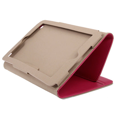 Litchi Texture Leather Case with Holder & Credit Card Slots for iPad mini 1 / 2 / 3(Magenta)