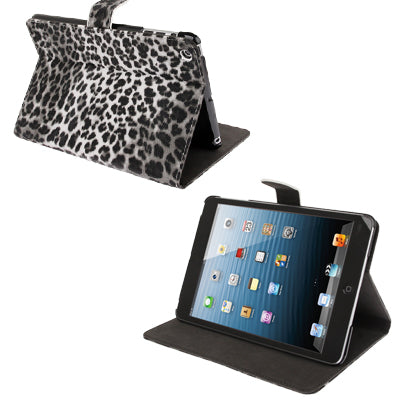 Leopard Texture Leather Case with Holder for iPad mini 1 / 2 / 3