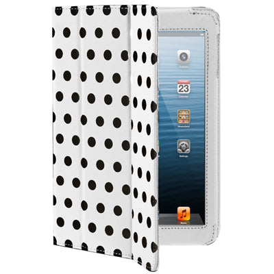 3-fold Dot Pattern Leather Case with Holder for iPad mini 1 / 2 / 3 (White)
