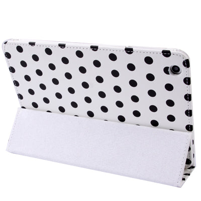 3-fold Dot Pattern Leather Case with Holder for iPad mini 1 / 2 / 3 (White)