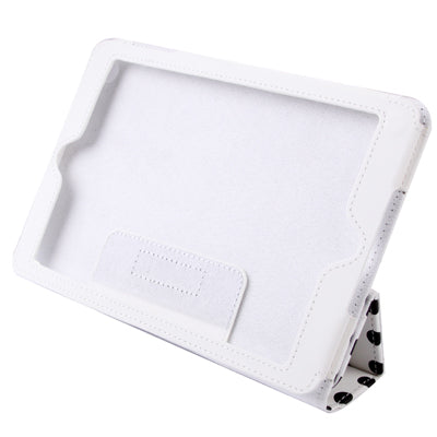 3-fold Dot Pattern Leather Case with Holder for iPad mini 1 / 2 / 3 (White)
