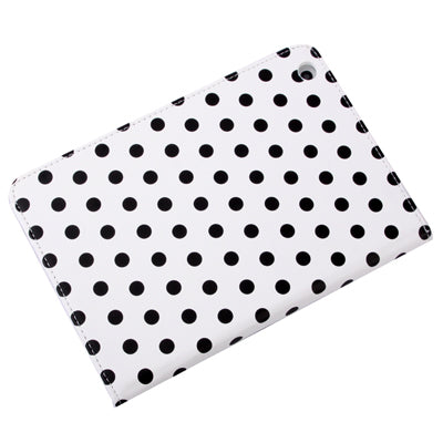 3-fold Dot Pattern Leather Case with Holder for iPad mini 1 / 2 / 3 (White)