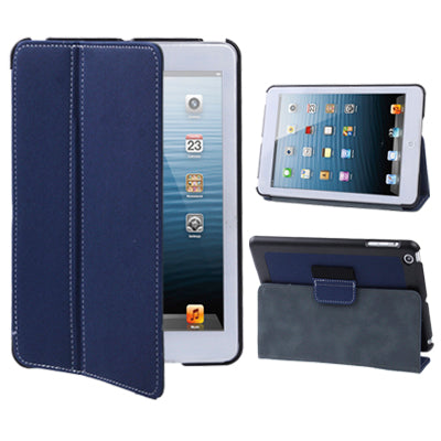 Two-color Canvas Style Leather Case with Holder for iPad mini 1 / 2 / 3