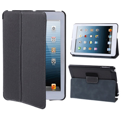 Two-color Canvas Style Leather Case with Holder for iPad mini 1 / 2 / 3