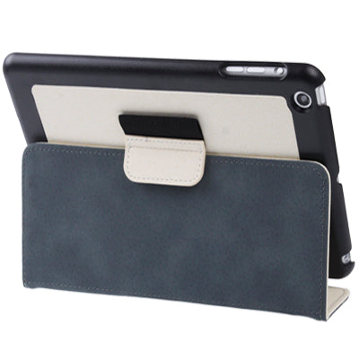Two-color Canvas Style Leather Case with Holder for iPad mini 1 / 2 / 3