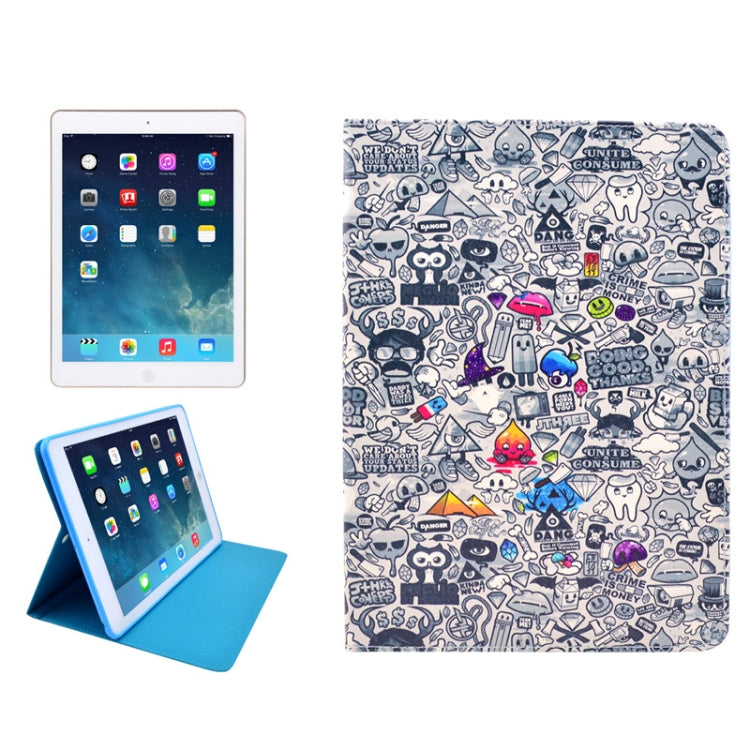 Cartoon Pattern Protective PU Leather Case with Sleep / Wake-up Function & Card Slot for iPad Mini / Retina