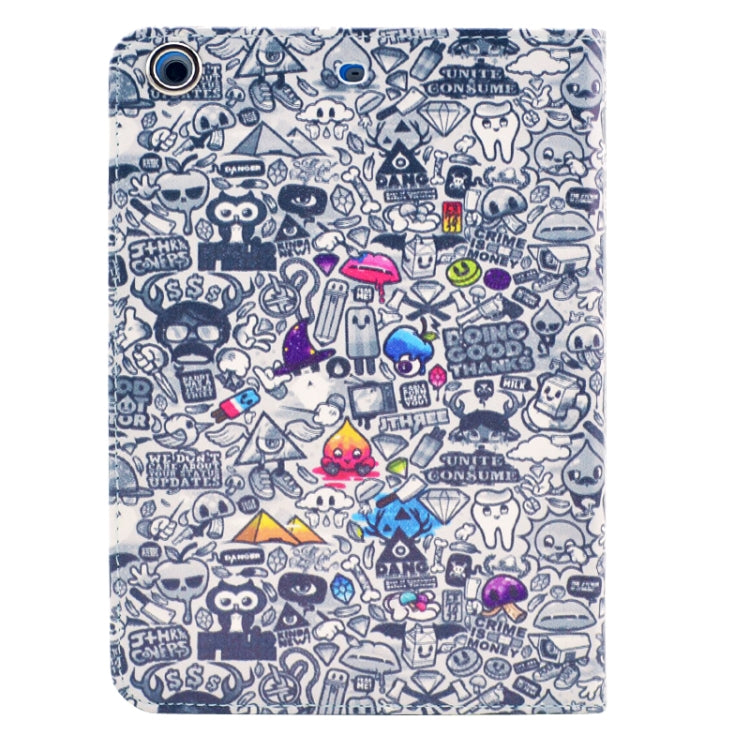 Cartoon Pattern Protective PU Leather Case with Sleep / Wake-up Function & Card Slot for iPad Mini / Retina