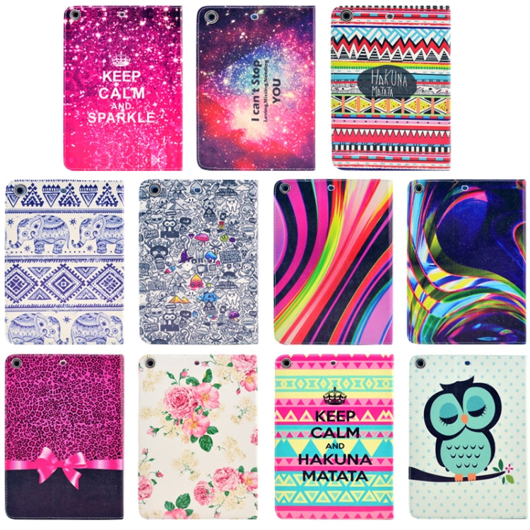 Cartoon Pattern Protective PU Leather Case with Sleep / Wake-up Function & Card Slot for iPad Mini / Retina