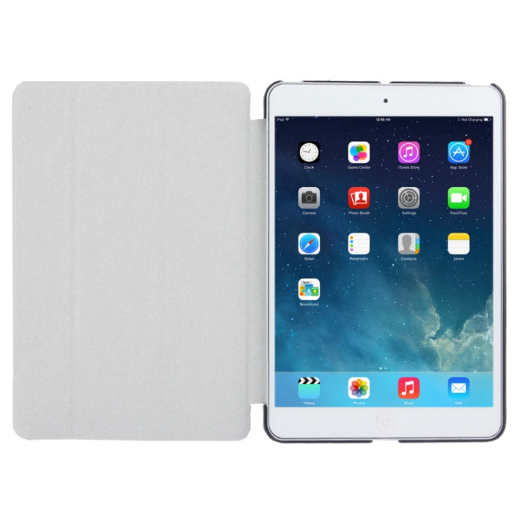3-folding Cross Texture Leather Case with Holder & Sleep / Wake-up Function for iPad mini 1 / 2 / 3