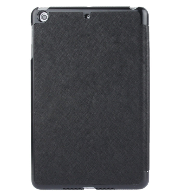 3-folding Cross Texture Leather Case with Holder & Sleep / Wake-up Function for iPad mini 1 / 2 / 3