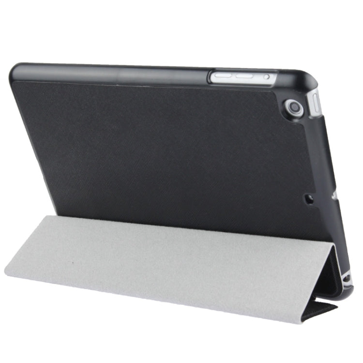 3-folding Cross Texture Leather Case with Holder & Sleep / Wake-up Function for iPad mini 1 / 2 / 3