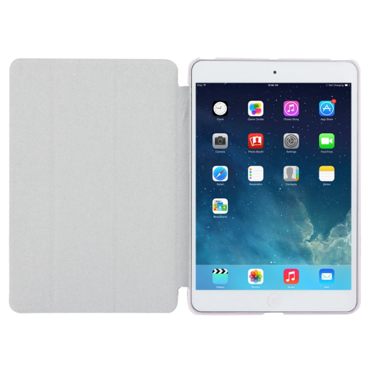 3-folding Cross Texture Leather Case with Holder & Sleep / Wake-up Function for iPad mini 1 / 2 / 3