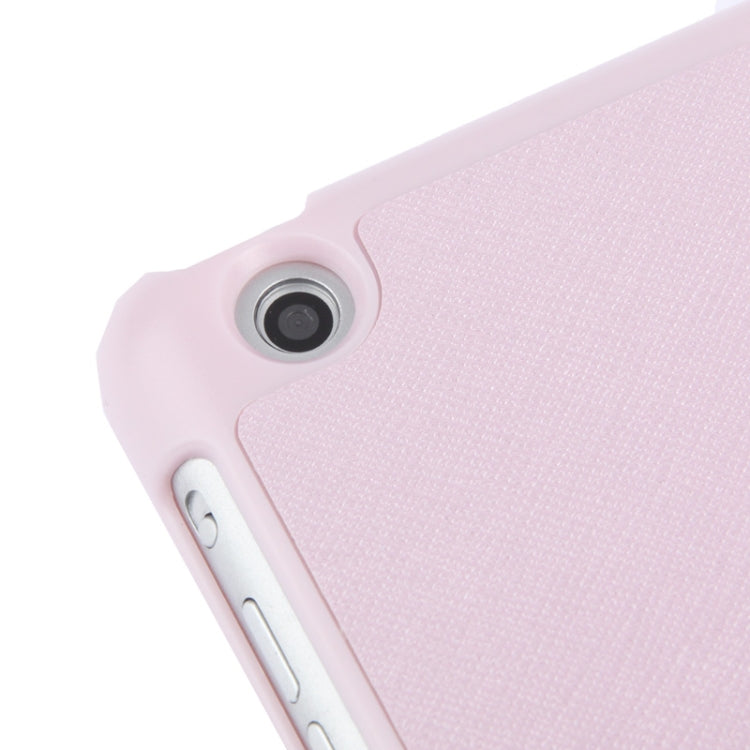 3-folding Cross Texture Leather Case with Holder & Sleep / Wake-up Function for iPad mini 1 / 2 / 3