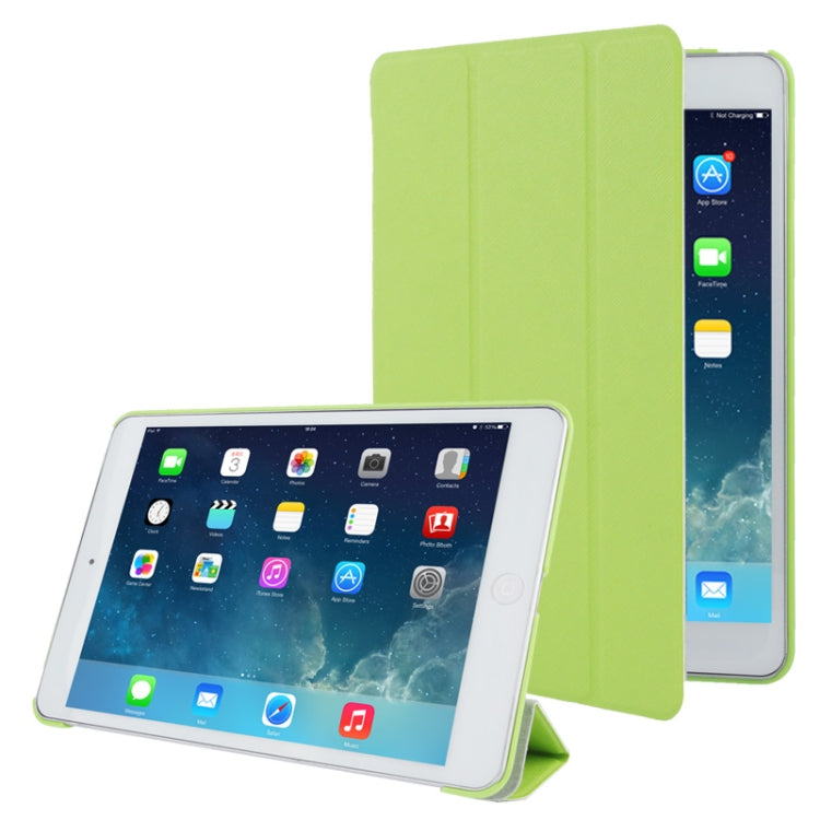 3-folding Cross Texture Leather Case with Holder & Sleep / Wake-up Function for iPad mini 1 / 2 / 3