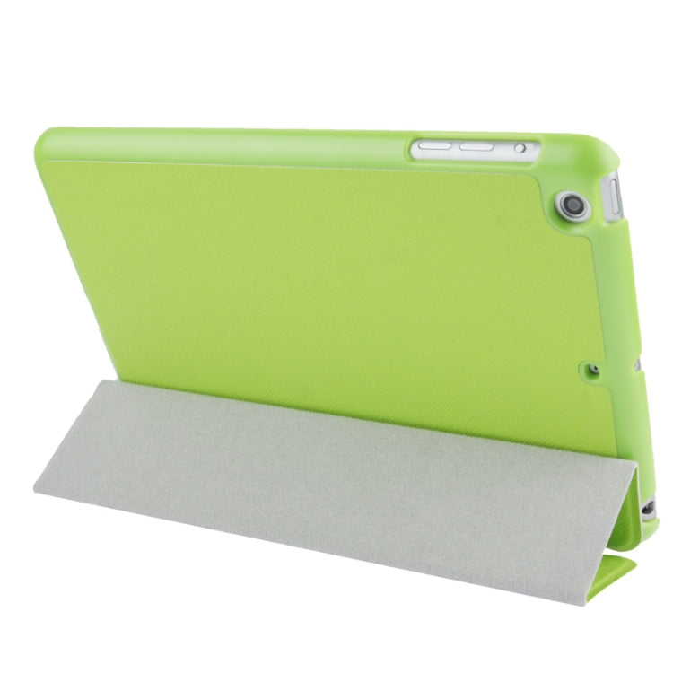 3-folding Cross Texture Leather Case with Holder & Sleep / Wake-up Function for iPad mini 1 / 2 / 3