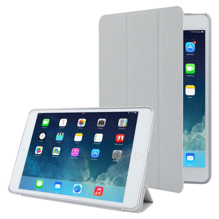 3-folding Cross Texture Leather Case with Holder & Sleep / Wake-up Function for iPad mini 1 / 2 / 3