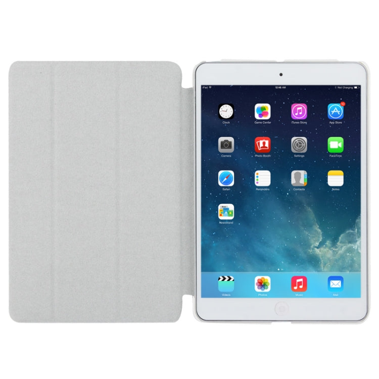 3-folding Cross Texture Leather Case with Holder & Sleep / Wake-up Function for iPad mini 1 / 2 / 3