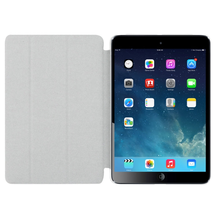 3-folding Cross Texture Leather Case with Holder & Sleep / Wake-up Function for iPad mini 1 / 2 / 3