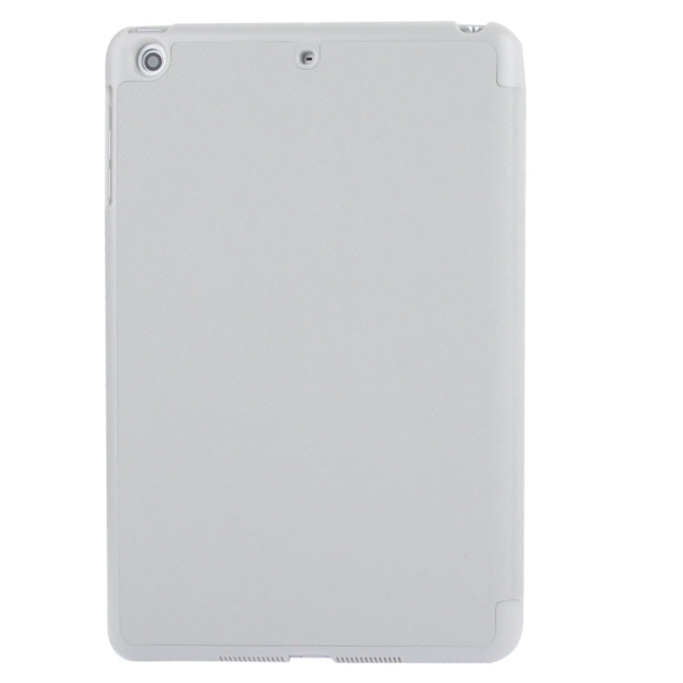 3-folding Cross Texture Leather Case with Holder & Sleep / Wake-up Function for iPad mini 1 / 2 / 3