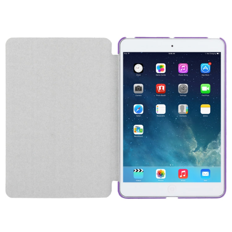 3-folding Cross Texture Leather Case with Holder & Sleep / Wake-up Function for iPad mini 1 / 2 / 3