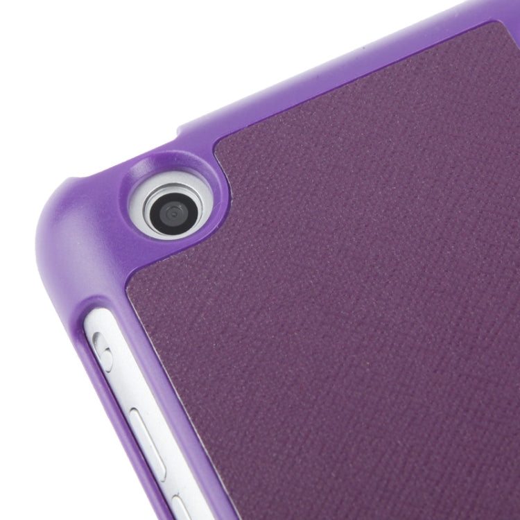 3-folding Cross Texture Leather Case with Holder & Sleep / Wake-up Function for iPad mini 1 / 2 / 3