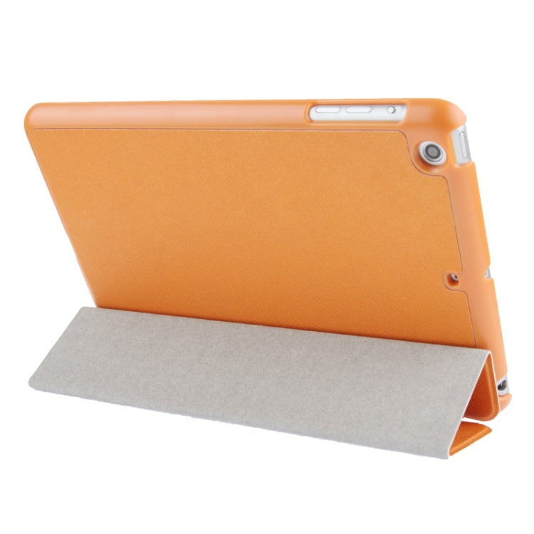 3-folding Cross Texture Leather Case with Holder & Sleep / Wake-up Function for iPad mini 1 / 2 / 3