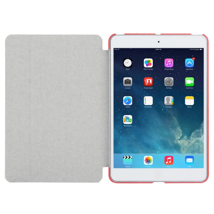 3-folding Cross Texture Leather Case with Holder & Sleep / Wake-up Function for iPad mini 1 / 2 / 3