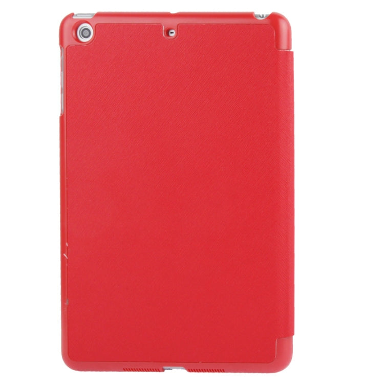 3-folding Cross Texture Leather Case with Holder & Sleep / Wake-up Function for iPad mini 1 / 2 / 3