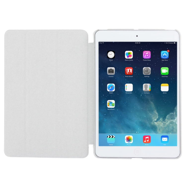 3-folding Cross Texture Leather Case with Holder & Sleep / Wake-up Function for iPad mini 1 / 2 / 3