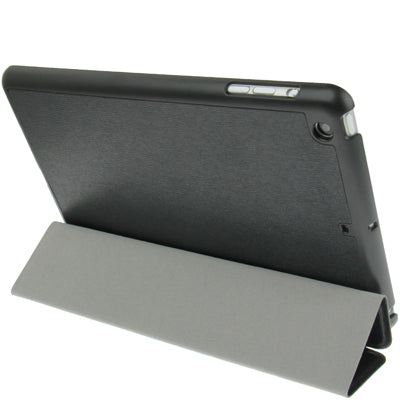 3-folding Ultrathin Leather Case with Sleep / Wake-up & Holder Function for iPad mini 1 / 2 / 3 (Black)