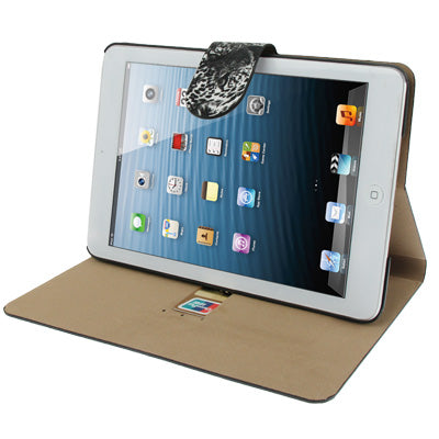 Leopard Texture Leather Case with Credit Card Slots & Holder for iPad mini 1 / 2 / 3