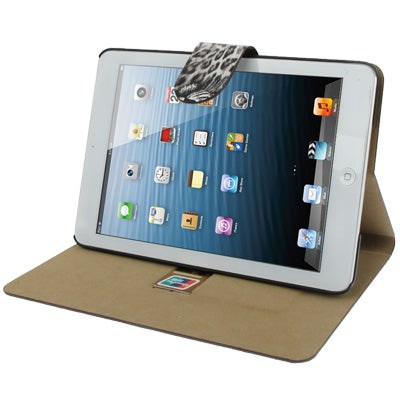 Leopard Texture Leather Case with Credit Card Slots & Holder for iPad mini 1 / 2 / 3