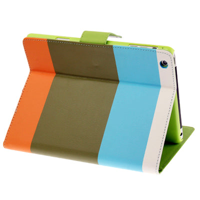Rainbow Style Litchi Texture Leather Case with Sleep / Wake-up &  Holder & Credit Card Slot for iPad mini 1 / 2 / 3