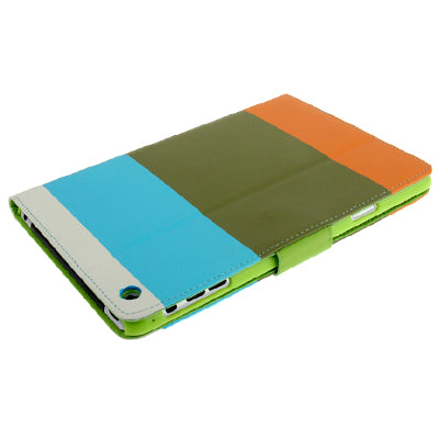 Rainbow Style Litchi Texture Leather Case with Sleep / Wake-up &  Holder & Credit Card Slot for iPad mini 1 / 2 / 3