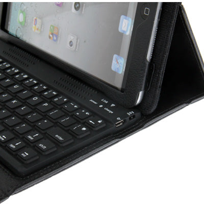 2 in 1 Bluetooth 3.0 Keyboard + Leather Tablet Case with Holder for iPad mini 1 / 2 / 3 (Black)