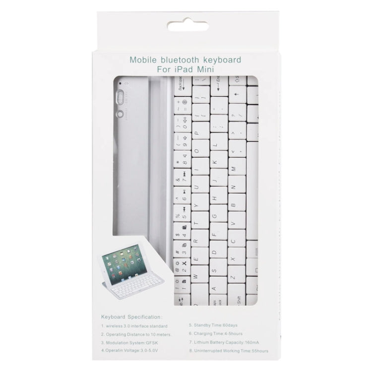 Mini Bluetooth 3.0 Ultra-slim Aluminum Keyboard with Holder Function for iPad mini 1 / 2 / 3